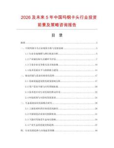 2026及未來5年中國瑪鋼卡頭行業投資前景及策略咨詢報告