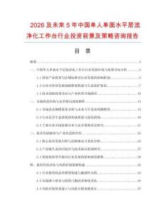 2026及未來5年中國單人單面水平層流凈化工作臺行業投資前景及策略咨詢報告