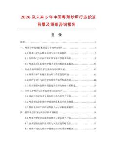 2026及未來5年中國粵菜炒爐行業投資前景及策略咨詢報告