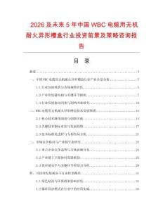 2026及未來5年中國WBC電纜用無機(jī)耐火異形槽盒行業(yè)投資前景及策略咨詢報(bào)告