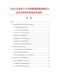 2026及未來5年中國橡塑配套減速機行業(yè)投資前景及策略咨詢報告