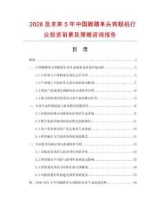 2026及未來5年中國腳踏單頭雞眼機行業(yè)投資前景及策略咨詢報告