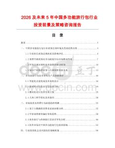 2026及未來5年中國多功能旅行包行業(yè)投資前景及策略咨詢報告