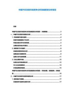 中國汽車改裝市場競爭分析發(fā)展前景分析報(bào)告