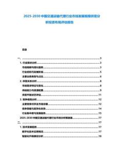2025-2030中國交通運輸代理行業市場發展規模供需分析投資布局評估報告