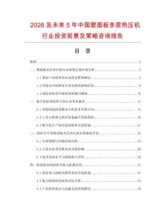 2026及未來5年中國塑面板多層熱壓機行業(yè)投資前景及策略咨詢報告