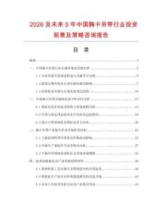 2026及未來5年中國胸卡吊帶行業投資前景及策略咨詢報告