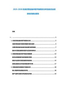 2025-2030機(jī)場(chǎng)空管設(shè)備供需平衡現(xiàn)狀分析及航空業(yè)投資動(dòng)態(tài)建議報(bào)告