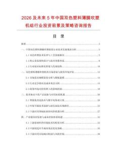 2026及未來5年中國雙色塑料薄膜吹塑機(jī)組行業(yè)投資前景及策略咨詢報告