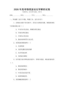 2026年高考物理波動光學解析試卷