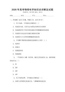 2026年高考物理電學知識點詳解及試題