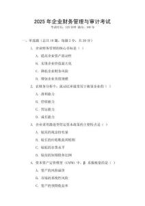 2025年企業財務管理與審計考試