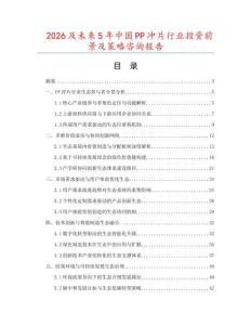 2026及未來5年中國PP沖片行業投資前景及策略咨詢報告