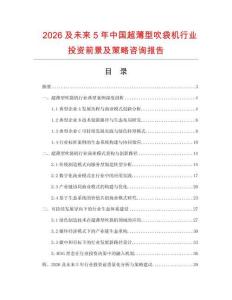 2026及未來5年中國超薄型吹袋機(jī)行業(yè)投資前景及策略咨詢報(bào)告