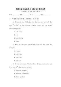 基礎英語語法與詞匯積累考試