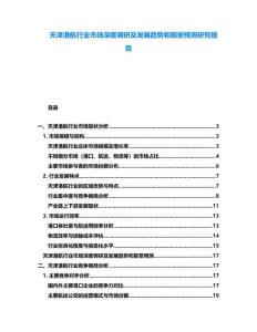 天津港航行業(yè)市場深度調研及發(fā)展趨勢和前景預測研究報告