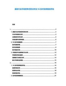通信行業(yè)市場競爭態(tài)勢分析及5G技術投資規(guī)劃評估