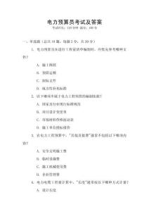 電力預算員考試及答案