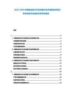 2025-2030中國電動(dòng)自行車反光鏡行業(yè)市場現(xiàn)狀供需分析及投資評(píng)估規(guī)劃分析研究報(bào)告
