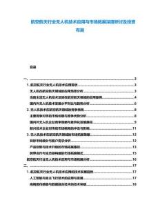 航空航天行業無人機技術應用與市場拓展深度研討及投資布局