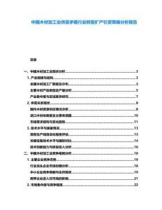 中國木材加工業供需矛盾行業轉型擴產引資策略分析報告