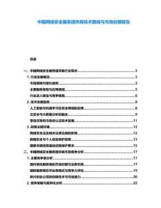 中國網絡安全服務提供商技術路線與市場份額報告