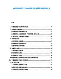中國智能安防行業市場供需分析及投資發展前景研究