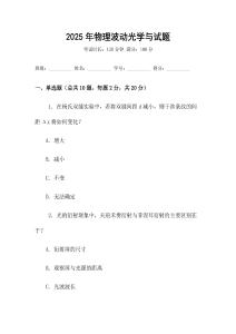 2025年物理波動光學與試題