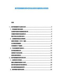 數字營銷服務競爭態勢及投資價值預測分析報告