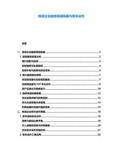 物流企業(yè)融資渠道拓展與資本運作