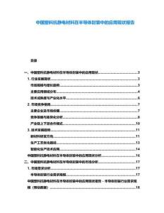 中國塑料抗靜電材料在半導(dǎo)體封裝中的應(yīng)用現(xiàn)狀報(bào)告