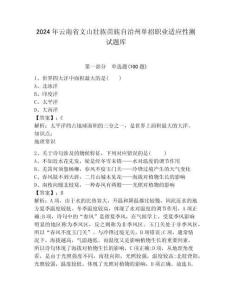 2024年云南省文山壯族苗族自治州單招職業(yè)適應(yīng)性測試題庫帶答案詳解