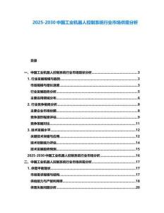 2025-2030中國工業機器人控制系統行業市場供需分析