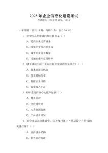 2025年企業信息化建設考試