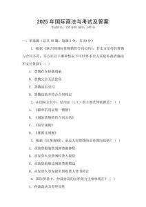 2025年國際商法與考試及答案