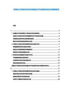四氧化三鐵納米材料在腫瘤治療中的靶向性優化策略報告