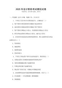 2025年會計職稱考試模擬試卷