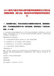 2025貴州六盤水市鐘山野馬寨熱電有限責(zé)任公司社會(huì)招聘擬聘用（第七批）筆試歷年參考題庫(kù)附帶答案詳解