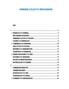 中國新能源上市公司ESG表現(xiàn)與估值關(guān)聯(lián)