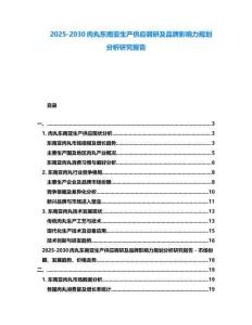 2025-2030肉丸東南亞生產供應調研及品牌影響力規劃分析研究報告