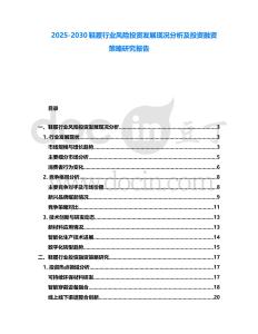 2025-2030鞋履行業(yè)風(fēng)險(xiǎn)投資發(fā)展現(xiàn)況分析及投資融資策略研究報(bào)告