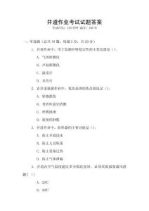 井道作業(yè)考試試題答案