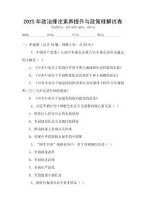 2025年政治理論素養(yǎng)提升與政策理解試卷