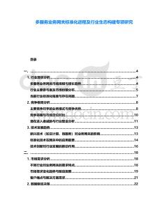 多服務業務網關標準化進程及行業生態構建專項研究