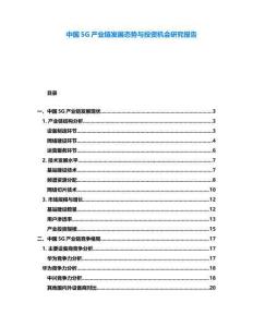 中國5G產業鏈發展態勢與投資機會研究報告