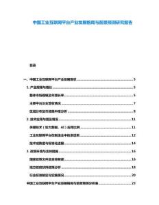 中國工業互聯網平臺產業發展格局與前景預測研究報告