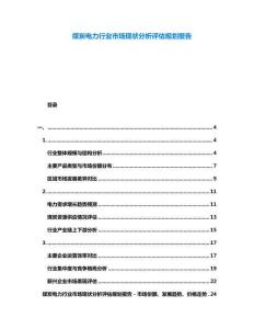 煤炭電力行業(yè)市場現(xiàn)狀分析評估規(guī)劃報告