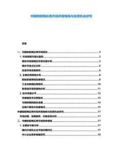 中國(guó)物聯(lián)網(wǎng)應(yīng)用市場(chǎng)供需格局與投資機(jī)會(huì)研究
