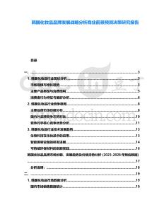 韓國(guó)化妝品品牌發(fā)展戰(zhàn)略分析商業(yè)前景預(yù)測(cè)決策研究報(bào)告