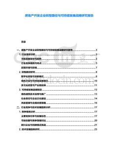 房地產開發企業轉型路徑與可持續發展戰略研究報告